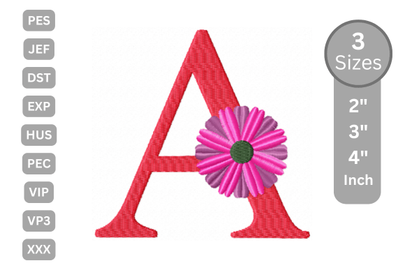 Blossom Alphabet Letter - a: A Charming Embroidery Design