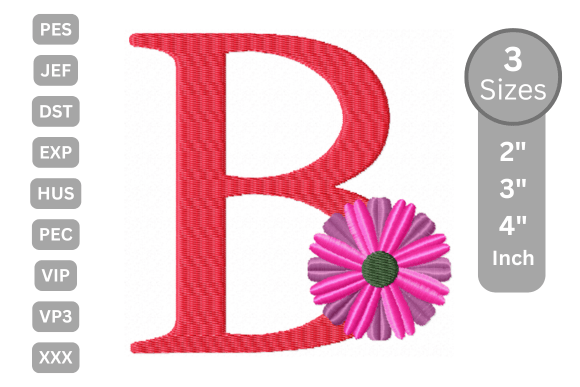 Blossom Alphabet Letter - B: A Stylish Serif Choice