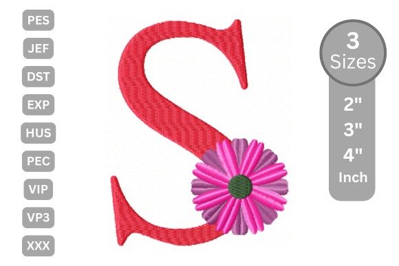 Blossom Alphabet Letter - S: A Stylish Serif Design
