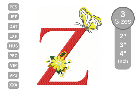 Butterfly Bloom Alphabet - Z: A Stylish Serif Embellishment