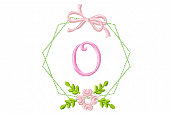 Charming Frame Flower Monogram Letter O