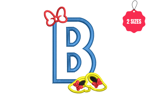 Charming Letter B with Bow for Seasonal Embroidery