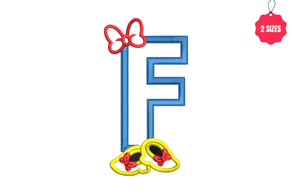 Charming Letter F with Bow for Unique Embroidery