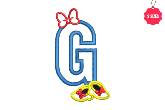 Charming Letter G with Bow Embroidery Design