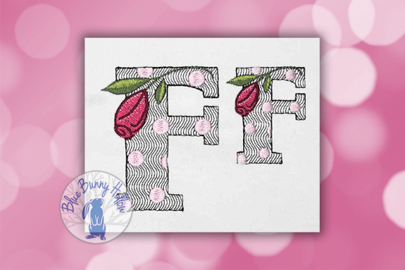 Charming Polka Dot Rose Letter F for Holiday Crafting