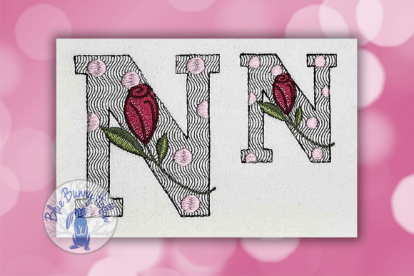 Charming Polka Dot Rose Letter N for Holiday Gifts