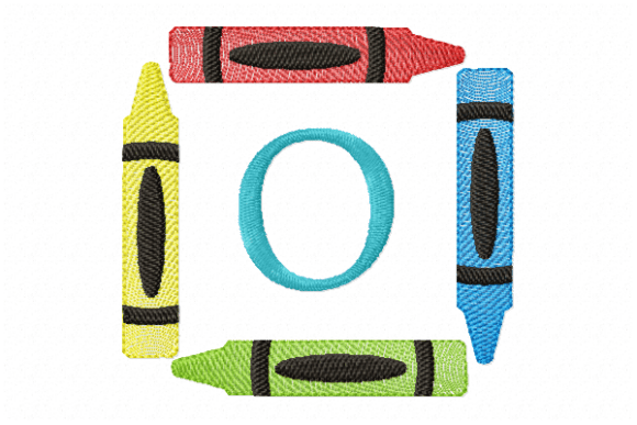 Crayons Frame Monogram Letter O for Etsy Sellers