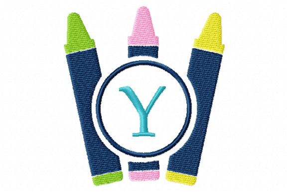 Crayons Frame Monogram Letter Y: A Charming Embellishment