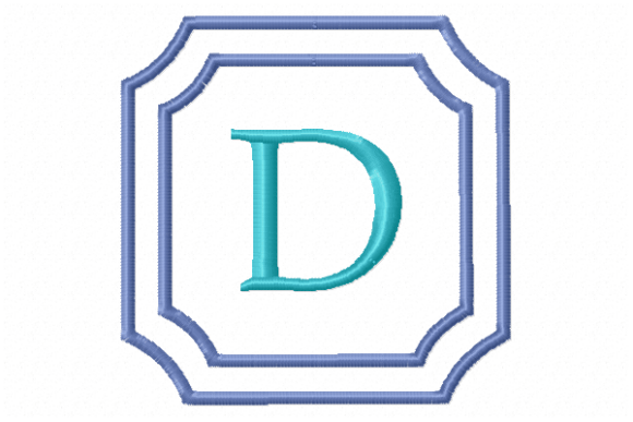 Elegant Double Framed Monogram Letter D