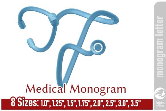 Elegant Stethoscope Monogram - F for Medical Pros