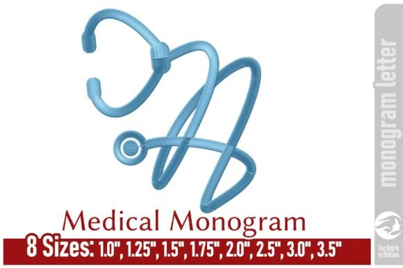 Elegant Stethoscope Monogram for Premium Apparel