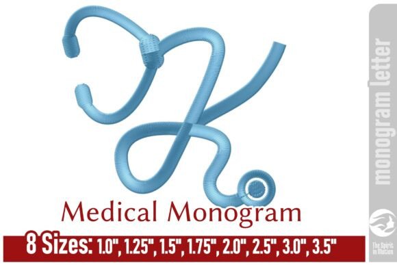 Elegant Stethoscope Monogram K for Premium Sweatshirts