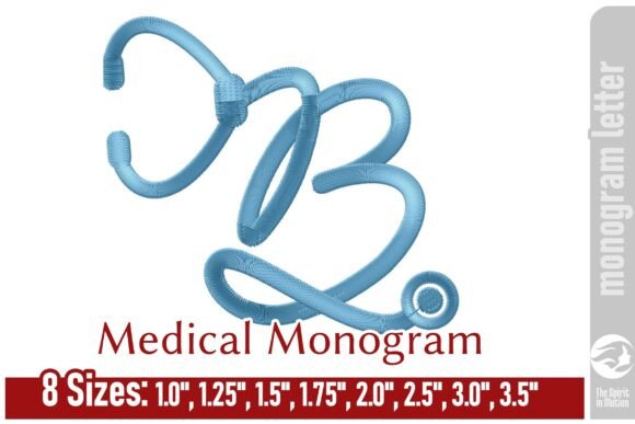 Elegant Stethoscope Monogram Letter B for Apparel