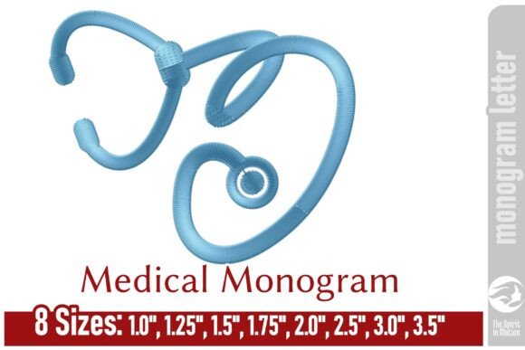 Medical Embroidery Monogram Letter - O