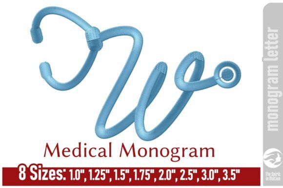 Review: Medical Embroidery Monogram Letter - W