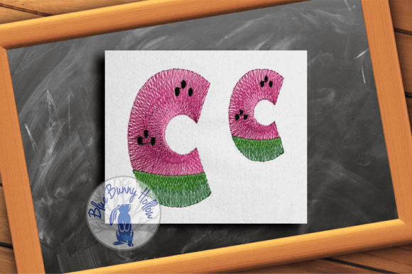 Watermelon Letter C: A Sweet Summer Embroidery Design