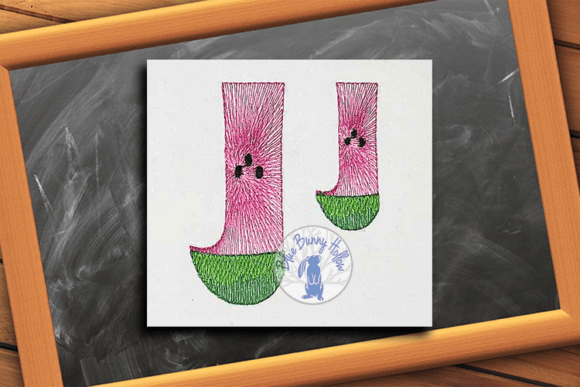 Watermelon Letter J: A Perfect Summer Embroidery