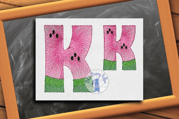 Watermelon Letter K: A Refreshing Embroidery Design