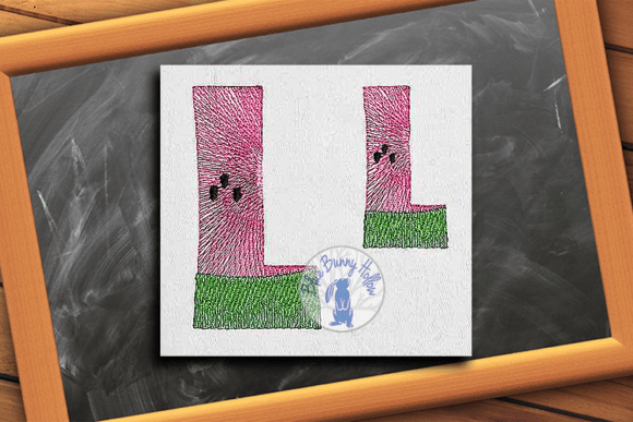 Watermelon Letter L: A Perfect Summer Embroidery Design