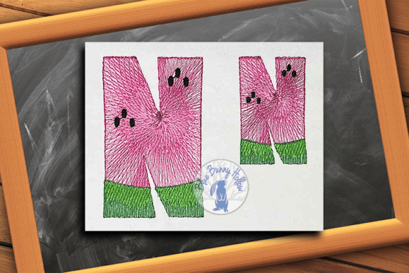 Watermelon Letter N: A Refreshing Embroidery Choice