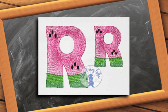 Watermelon Letter R: A Fresh Take on Embroidery