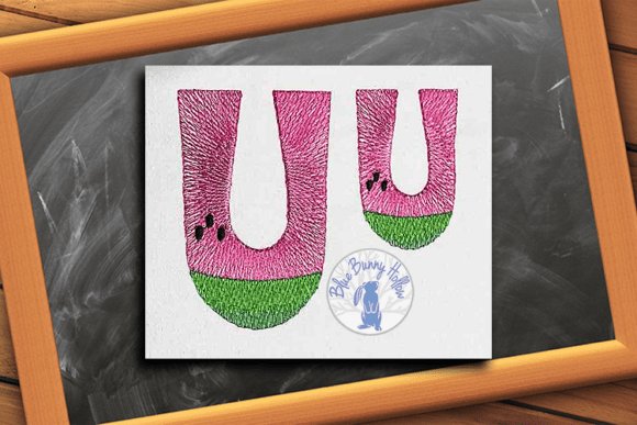 Watermelon Letter U: A Perfect Summer Embroidery