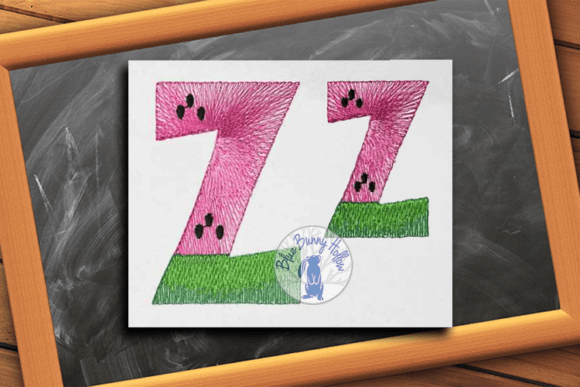 Watermelon Letter Z: A Fun Summer Embroidery Design